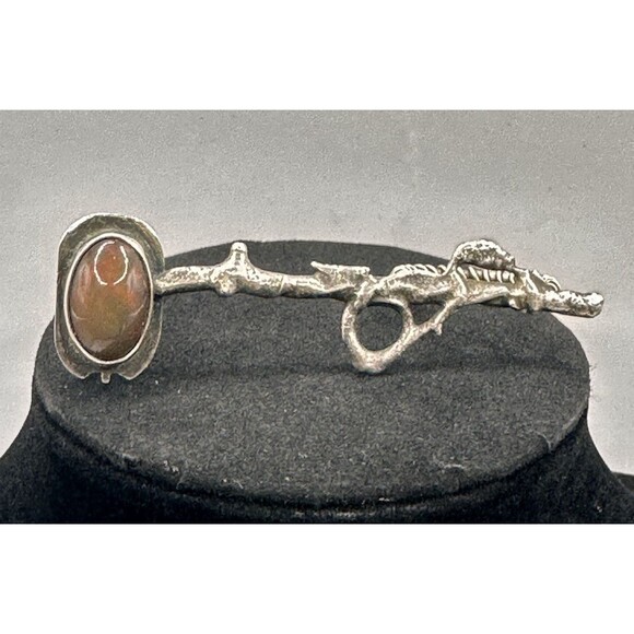 Artisan Handmade Womens Bar Ring 6 Sterling Silver Ethiopian Opal Unique - Picture 8 of 16